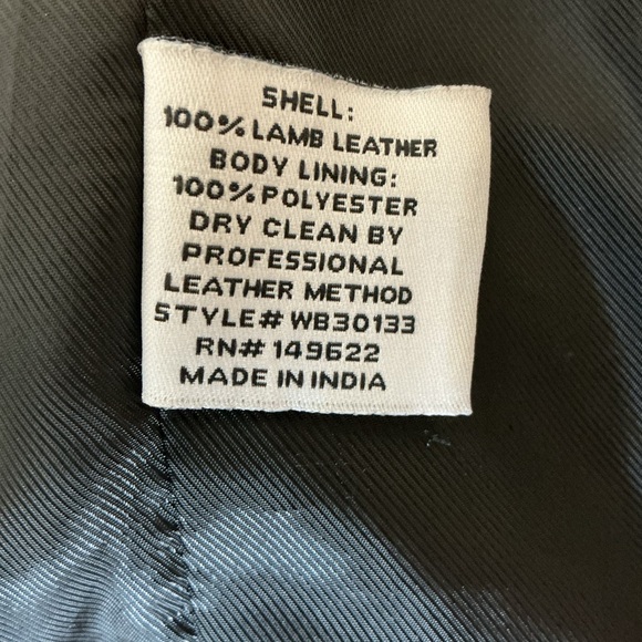 Walter Baker Classic Black Lambskin Biker Jacket - Picture 8 of 8